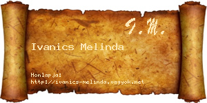 Ivanics Melinda névjegykártya
