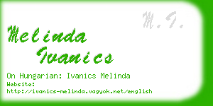 melinda ivanics business card